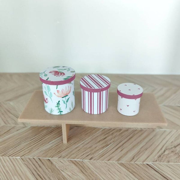 Ronde opbergboxen Mauve Pink (set van 3)