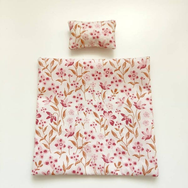Beddengoed bloem roze & oker (1 persoons)
