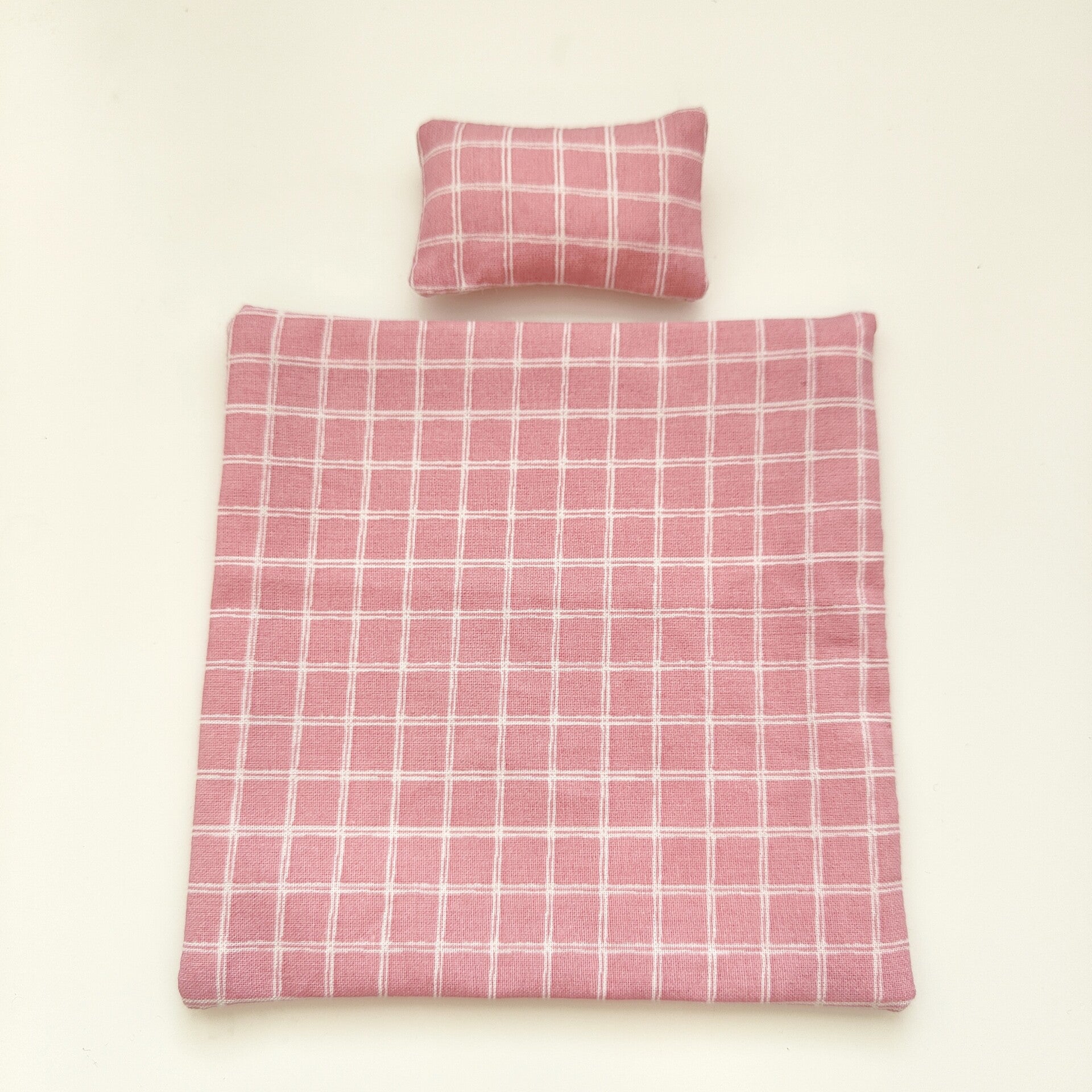 Beddengoed roze ruitje (1 persoons)