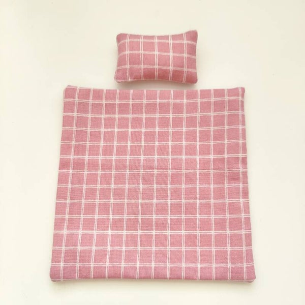 Beddengoed roze ruitje (1 persoons)