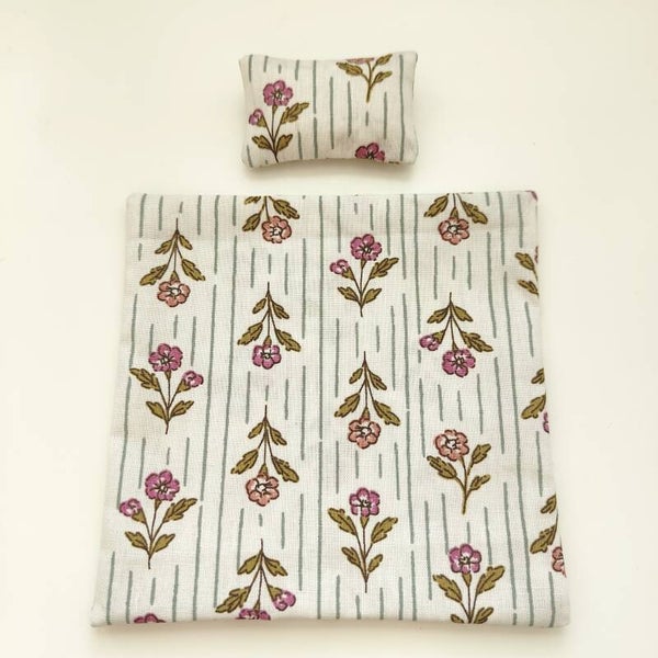 Beddengoed bloemen & streepjes (1 persoons)