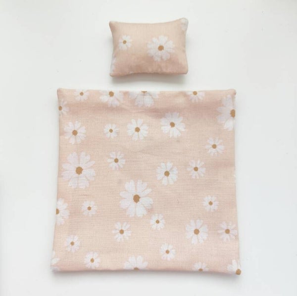 Beddengoed zalm met witte bloemen (1 persoons)