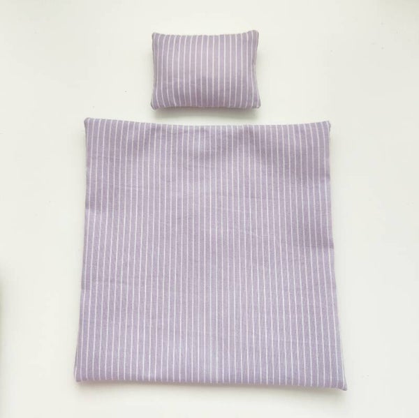 Beddengoed lila streepje (1 persoons)