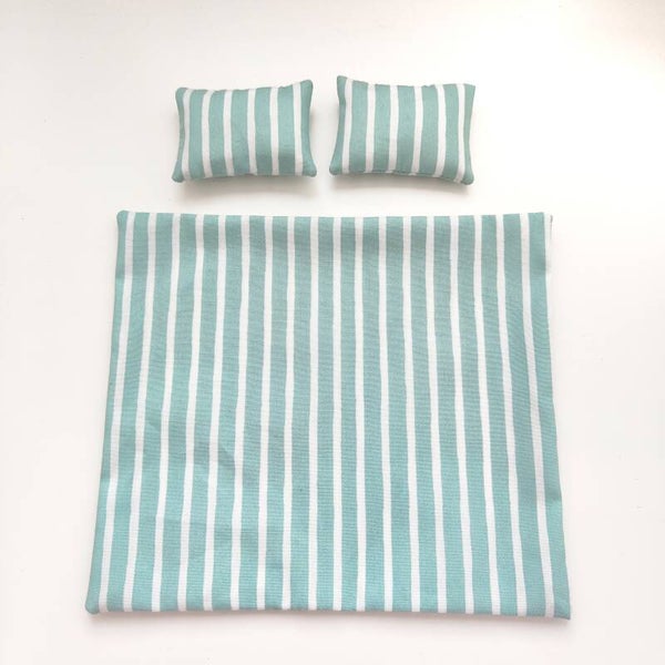 Beddengoed pastel groen streepje (2 persoons)
