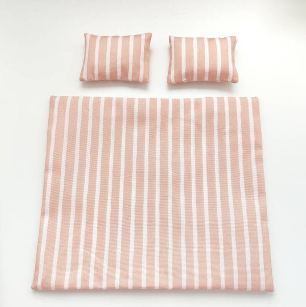 Beddengoed zalm roze streepje (2 persoons)