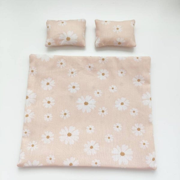 Beddengoed zalm met witte bloemen (2 persoons)