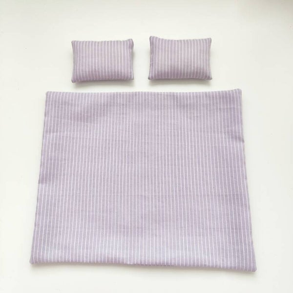 Beddengoed lila streepje (2 persoons)