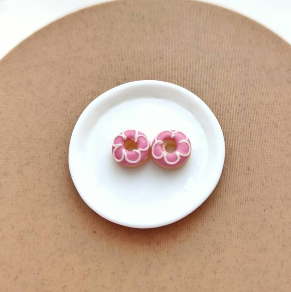 Donuts roze met witte bloem