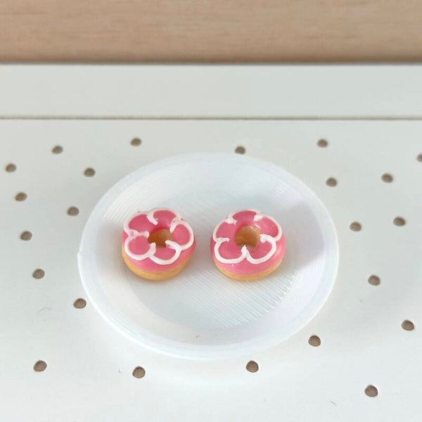 Donuts roze met wit bloemetje