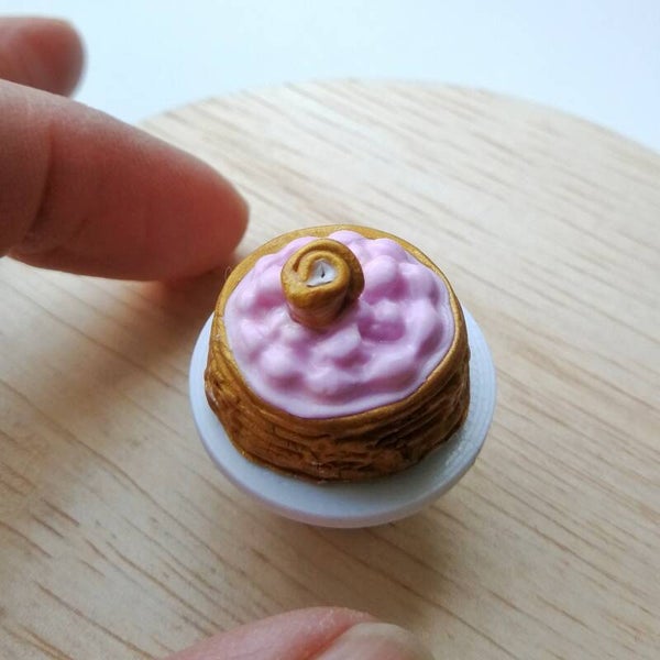 Taartje met roosje roze/goud