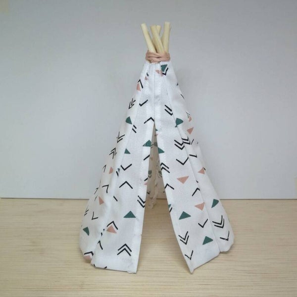 Tipi Tentje Pijltjes Zwart/Roze/Groen