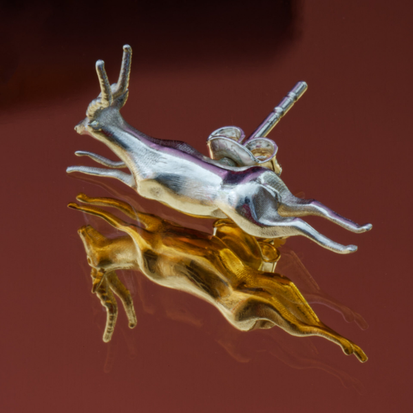 The Chase - Antelope and Cheetah - Stud earrings