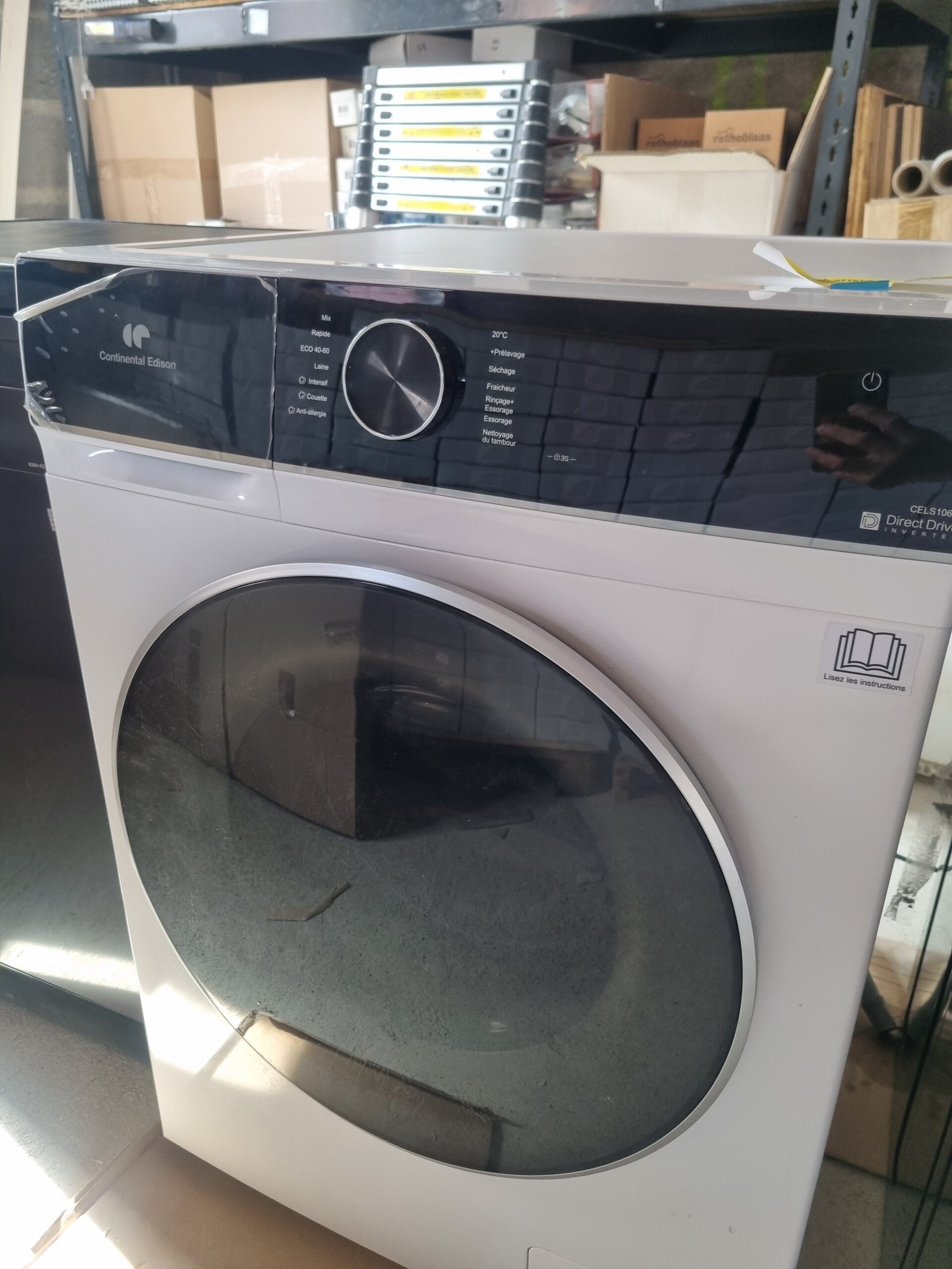 Lave-linge séchant - CONTINENTAL EDISON - CELS106W - 10kg / 6kg