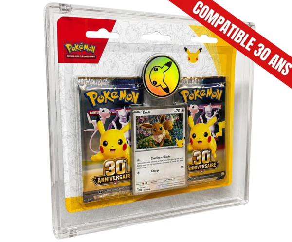 Protection acrylique aimantée pour duopack / tripack 3 boosters Pokémon