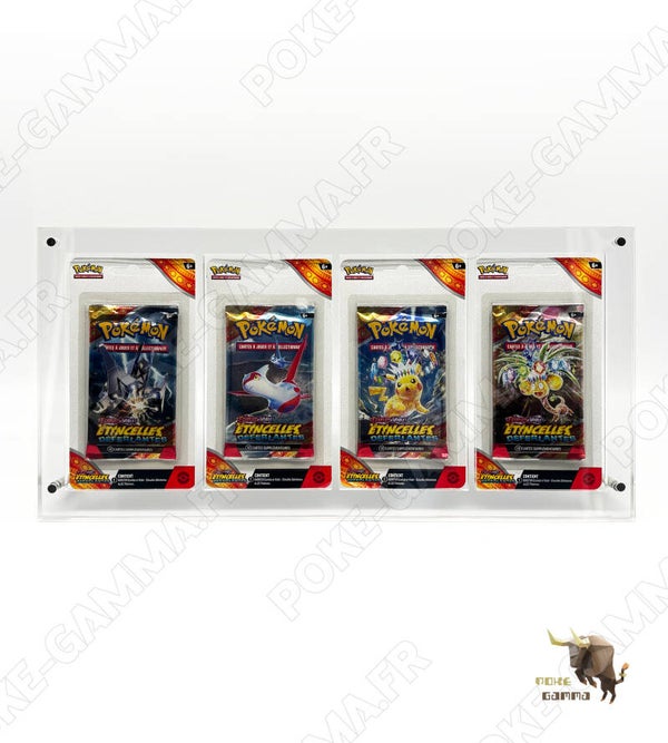 Protection acrylique premium pour artset 4 boosters blister carton