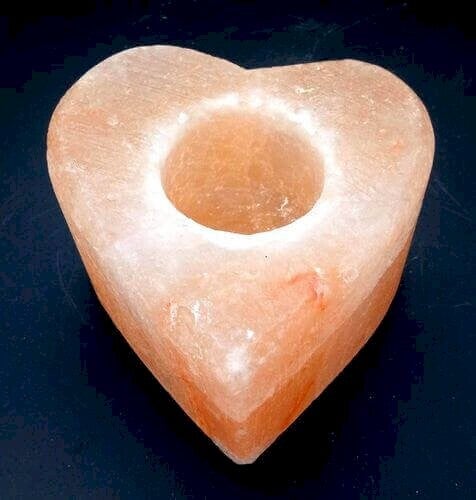 Bougeoir Cristaux de Sel Coeur Poli