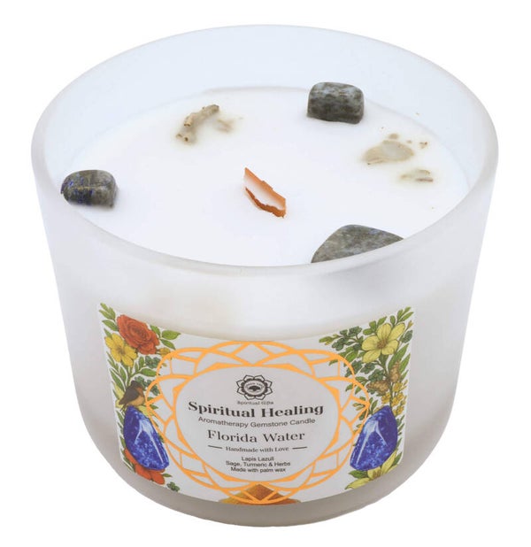 Bougie Green Tree 'Guérison Spirituelle' Lapis Lazuli + Agua Florida 256g