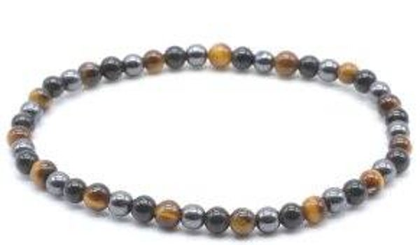 Bracelet Protection Obsidienne Noire, Hématite, Oeil de Tigre
