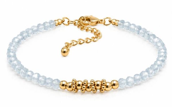 Bracelet  doré – Aigue-marine
