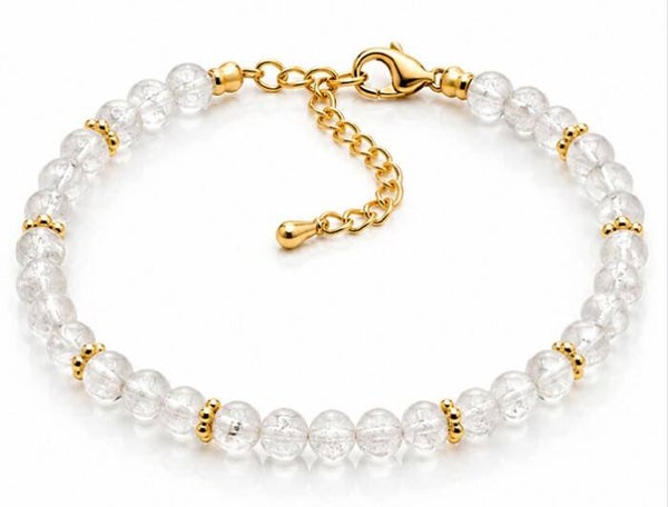 Bracelet doré – Cristal de roche
