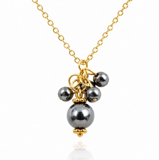Collier Ornel doré – Hématite