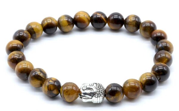 Bracelet Œil de tigre & Bouddha