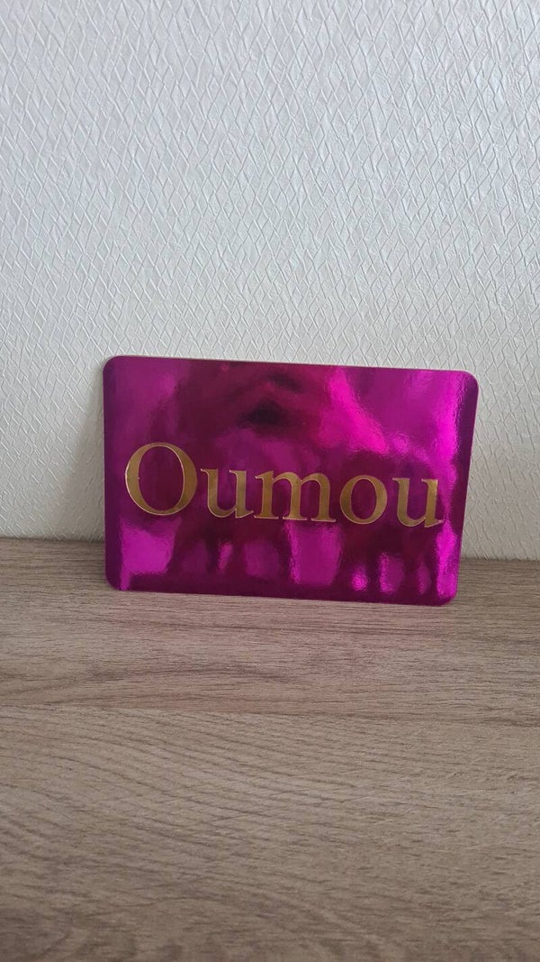 Carte Cadeaux personnalisée avec ( message au dos )