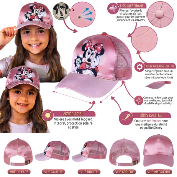 🧢 Casquette Trucker Minnie Enfant – Rose