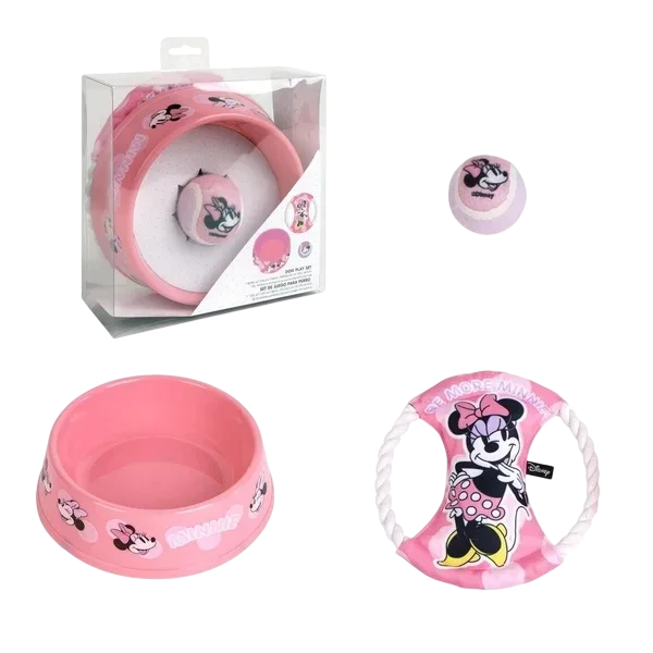 🐾 Coffret de jouets et gamelle pour chien – Rose Minnie