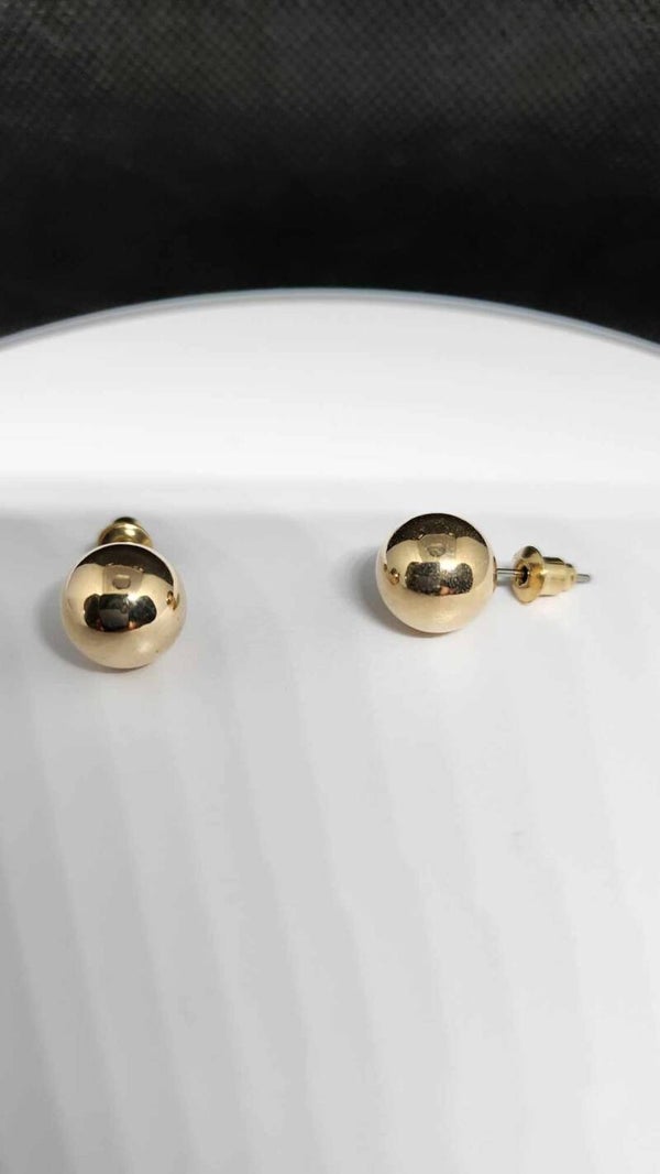 Boucles d'Oreilles grosse boule  Alliage couleur Or