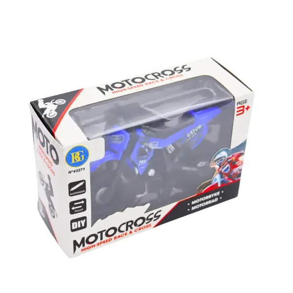 Moto cross miniature bleu