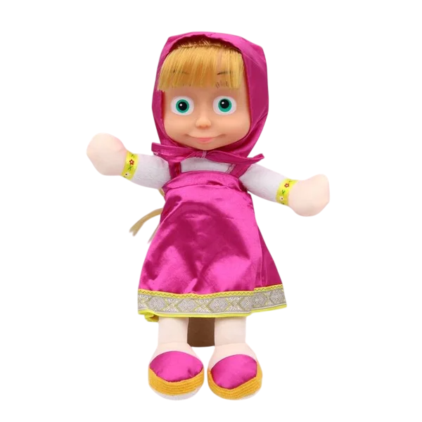 Peluche fillette Masha et Michka (violet)