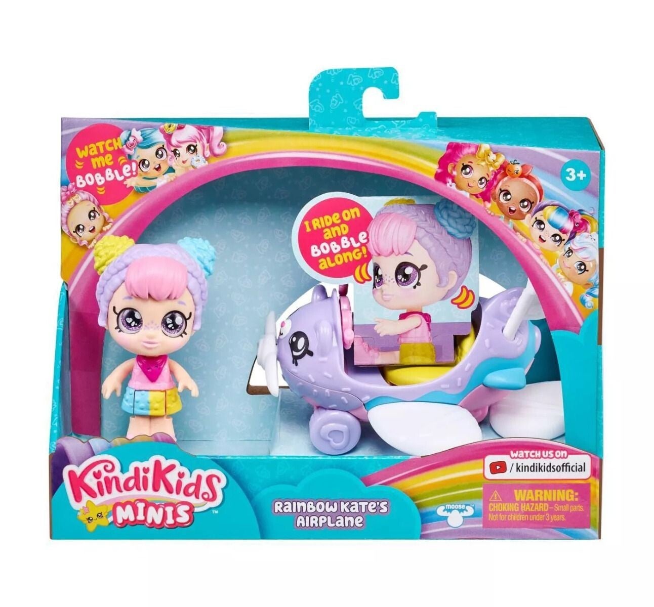 Kindi Kids MINIS Rainbow Kate & Airplane Doll