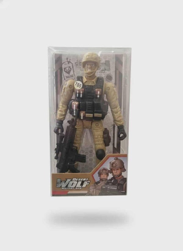 Figurine d'action de soldat "Desert Wolf" de 18 cm