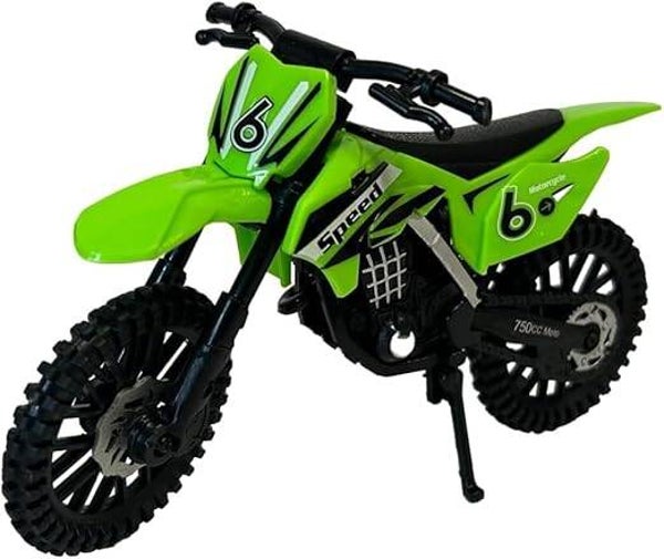 Moto de motocross verte Toi-Toys de 18 cm