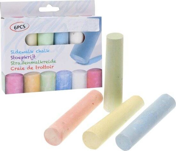 Craie de trottoir 6 pièces en boîte