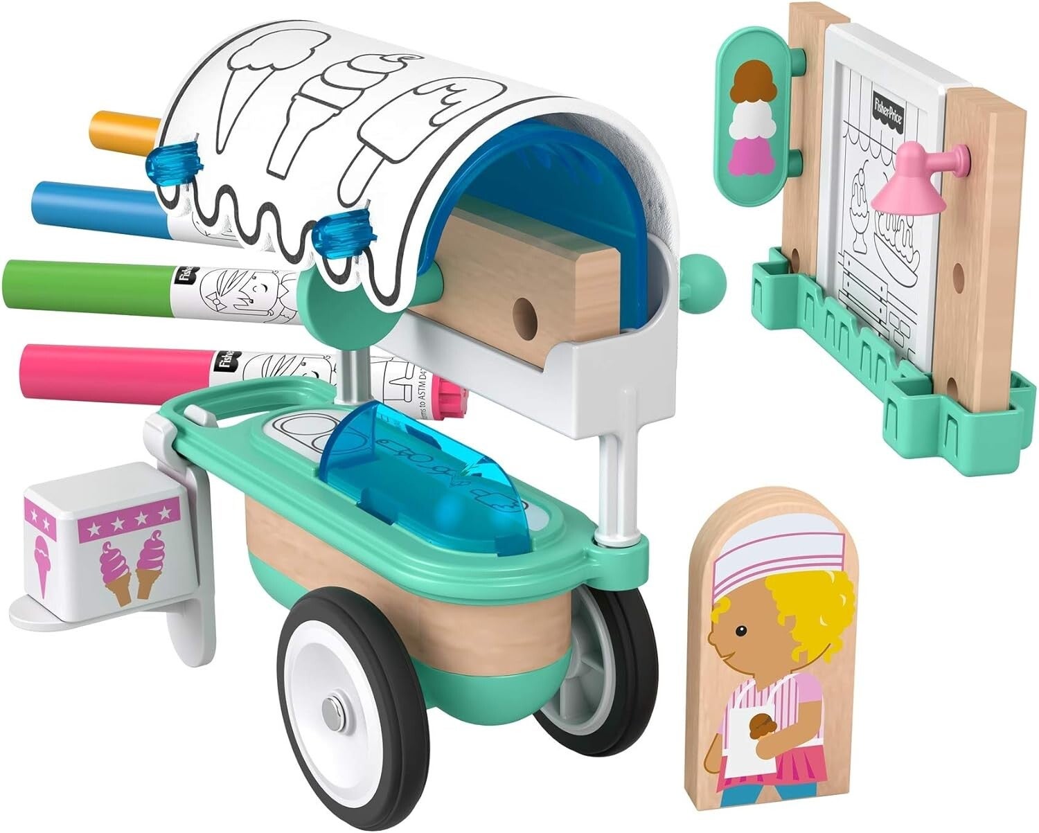 Fisher-Price Faiseurs de merveilles Holz Eiswagen 14x30cm (3+)