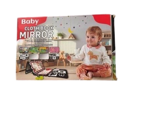Livre en tissu avec miroir Eveil, Jouet Bebe   Montessori 1+