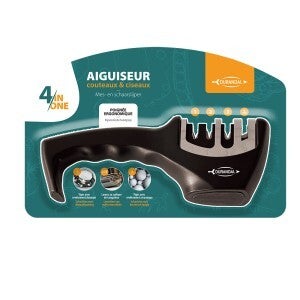 Aiguiseur couteaux et ciseaux manuel 4 fentes