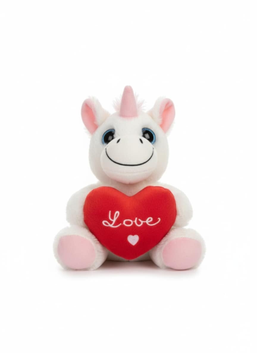 Peluche licorne avec coeur