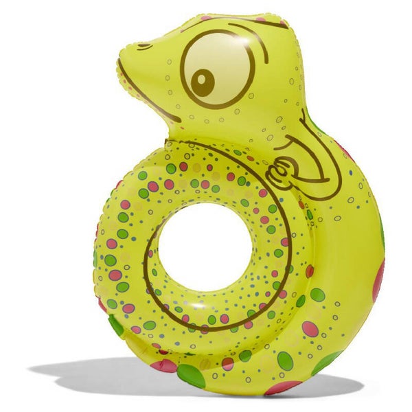 Bouée caméléon vert et rose 105x80cm