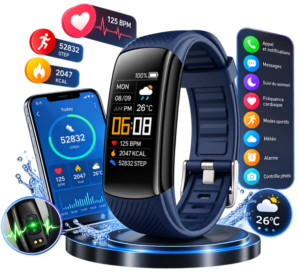 ⌚ Montre Connectée C5S Homme & Femme – Fitness & Suivi d’Activit