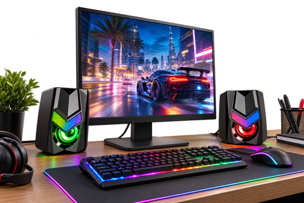 🔊 Enceintes PC Gamer Factory 2 × 3 W – LED Multicolores