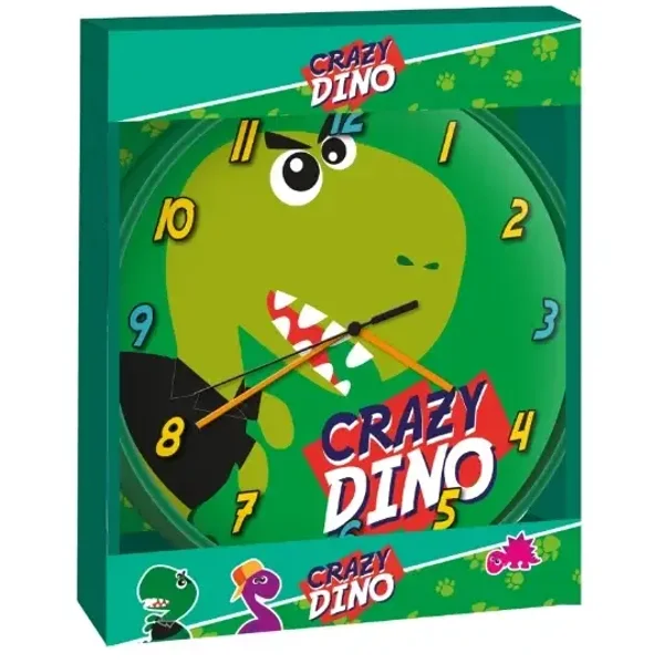 Horloge murale - dinosaure crazy dino - vert - 25 cm