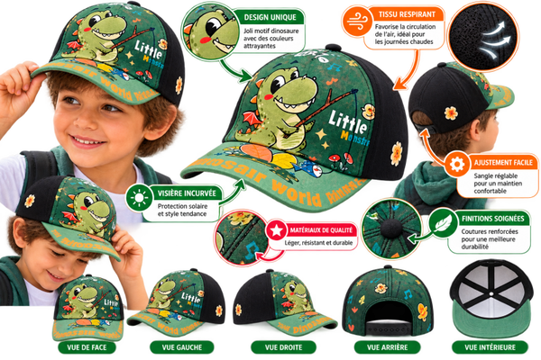 🦖 Casquette Enfant Dinosaure