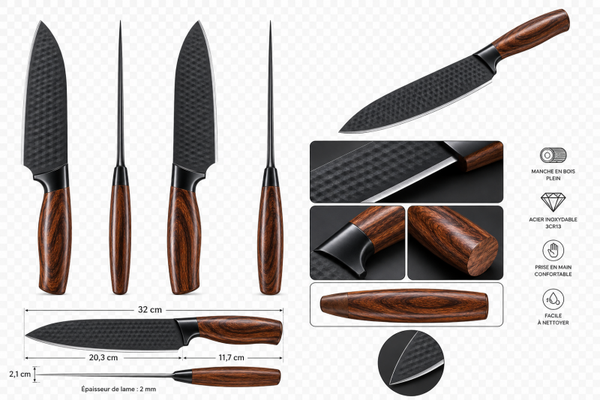 Couteau Santoku 6,5” – Précision, confort et élégance en cuisine