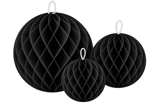 🎃 Boules alvéolées Halloween x3 – Décoration à suspendre