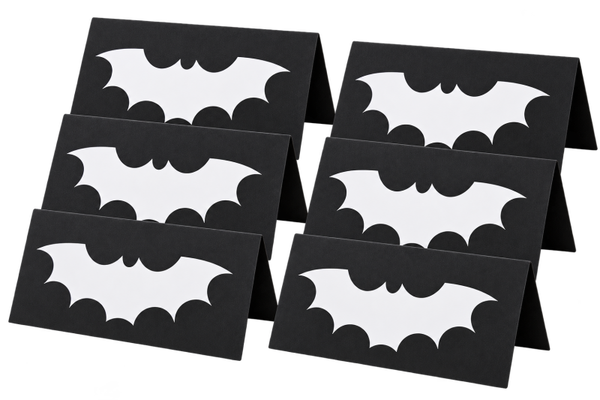 🦇 Cartes Marque-Place Halloween Chauve-Souris – x6