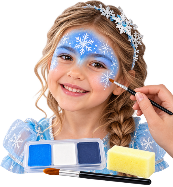 🎨 Kit de Maquillage Enfant GOODMARK – 3 Couleurs avec Pinceau & Éponge