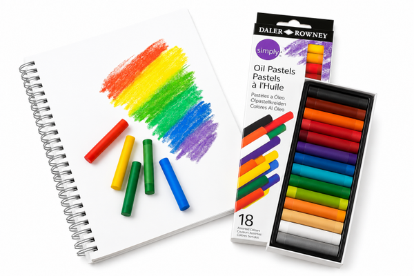 Daler-Rowney Simply – Boîte de 18 Pastels à l'Huile